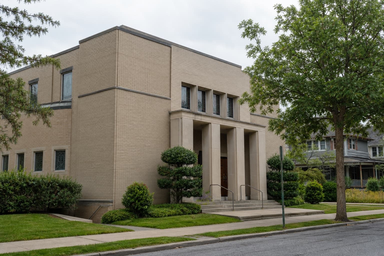 Synagogue exterior on an American street